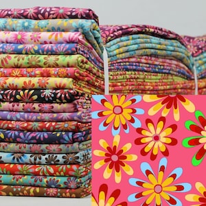 Fat Quarter Bundle - Flower Fancy - 15 Fat Quarters 100% Cotton