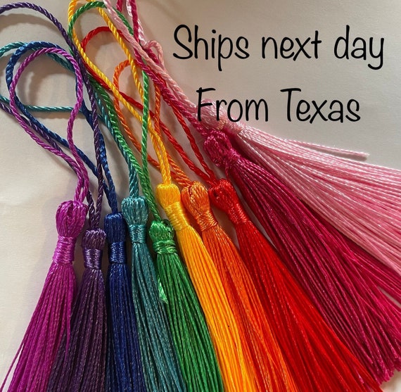 Tassels for Bookmarks 10 Rainbow Colors 5 3 Inch Tassel W/2 Inch Loop Bookmark  Tassels Key Ring Tassels Silk 