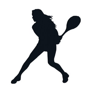 Achetez-en 2, GET 1 FREE - Sports femme jouer Tennis Silhouette Machine Embroidery Design en 5 tailles, y compris les mini - 2 x 2, 3 x 3, 4x4, 5 x 7, 6 x 10