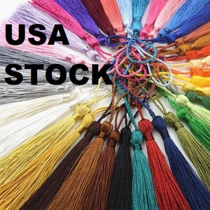 Silk Tassels - Set of 10 Bulk - MIX-N-MATCH COLORS - Free Shipping!!! 5" long (3" tassel with 2 inch hanging loop) diy craft supplies