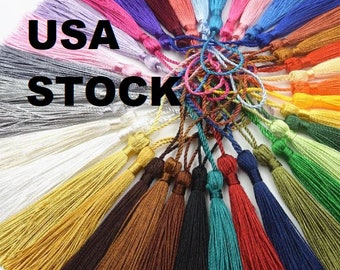 Silk Tassels - Set of 10 Bulk - MIX-N-MATCH COLORS - Free Shipping!!! 5" long (3" tassel with 2 inch hanging loop) diy craft supplies