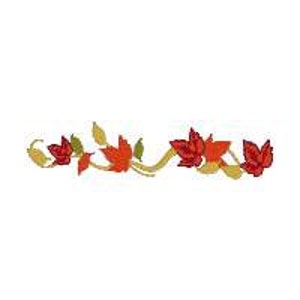 BUY 2, GET 1 FREE - Fall Leaves Flourish Filled Machine Embroidery Design - Fall Colors, Great Border - Line of Leaves