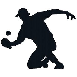 BUY 2, GET 1 FREE - No. 13 - Softball Baseball Player Machine Embroidery Design Silhouette in 3 Sizes - 4x4, 5x7, 6x10