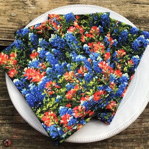 Texas Bluebonnet Napkins SET OF 4 - 16”x20” Reusable Cloth Napkins - 100% Cotton Handmade - Texas Wildflower Napkins