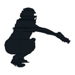 BUY 2 GET 1 FREE - meisjes Softbal Catcher silhouet gevuld borduurwerk machinebouw (#2) in 3 maten - 2.5", 3,5-inch en 4.5"