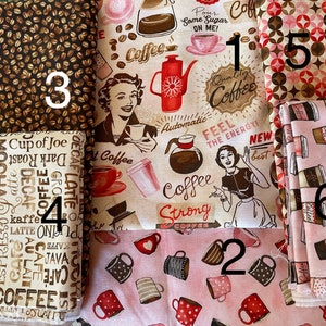 Coffee Fabric Vintage Coffee Fabric 100% Cotton Perk Up Collection by Michael Miller