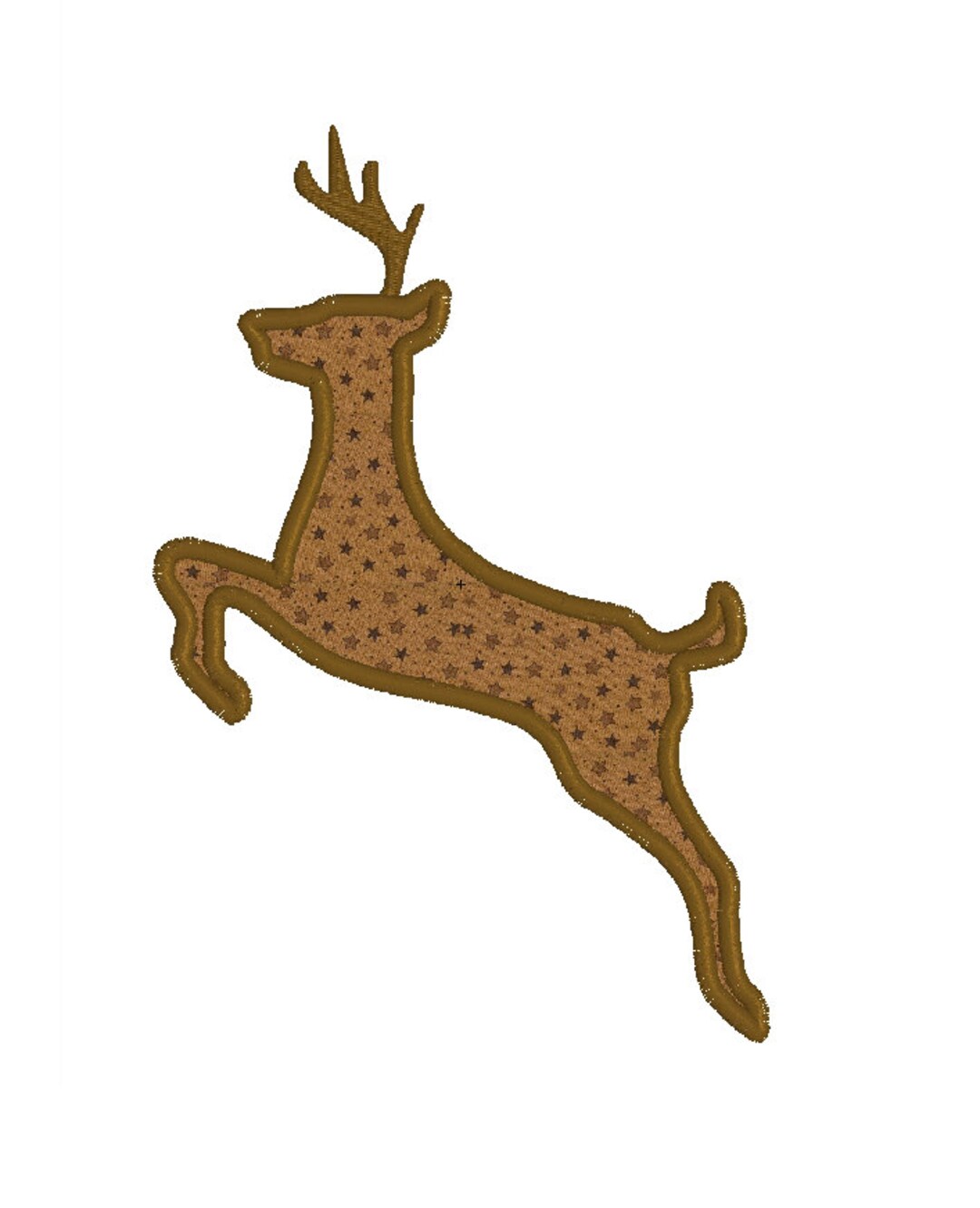 BUY 2, GET 1 FREE - Applique Leaping Deer Machine Embroidery Design - Etsy