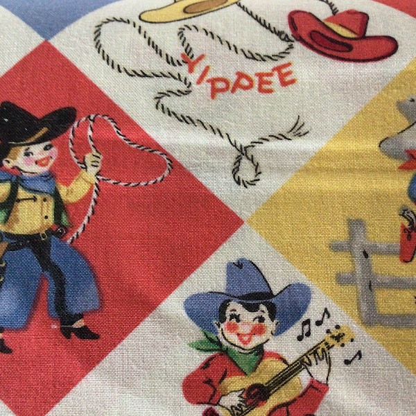 Vintage Fabric Cowboy Fabric 100% Cotton Premium Quilters Cotton Fabric Michael Miller Yippee