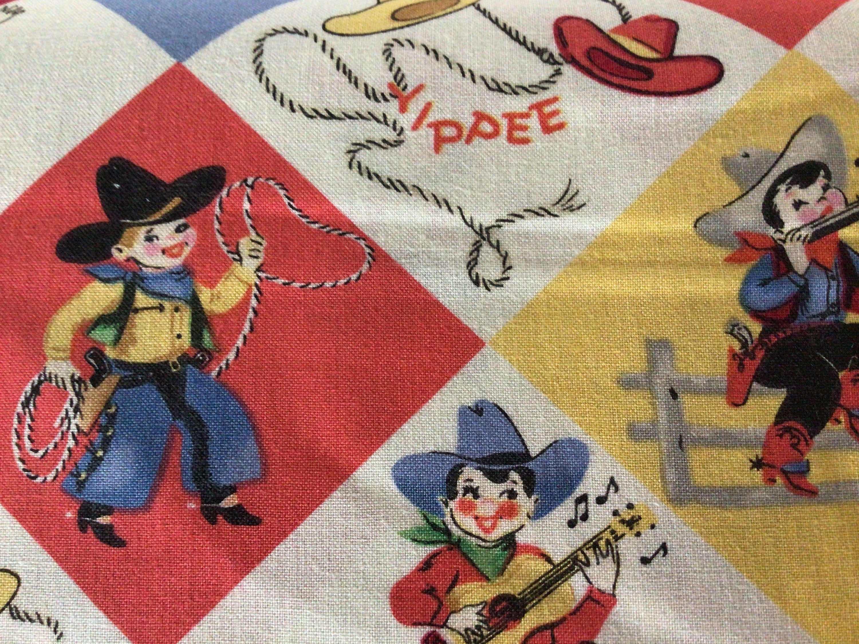 Vintage Fabric Cowboy Fabric 100 Cotton Premium Quilters Etsy