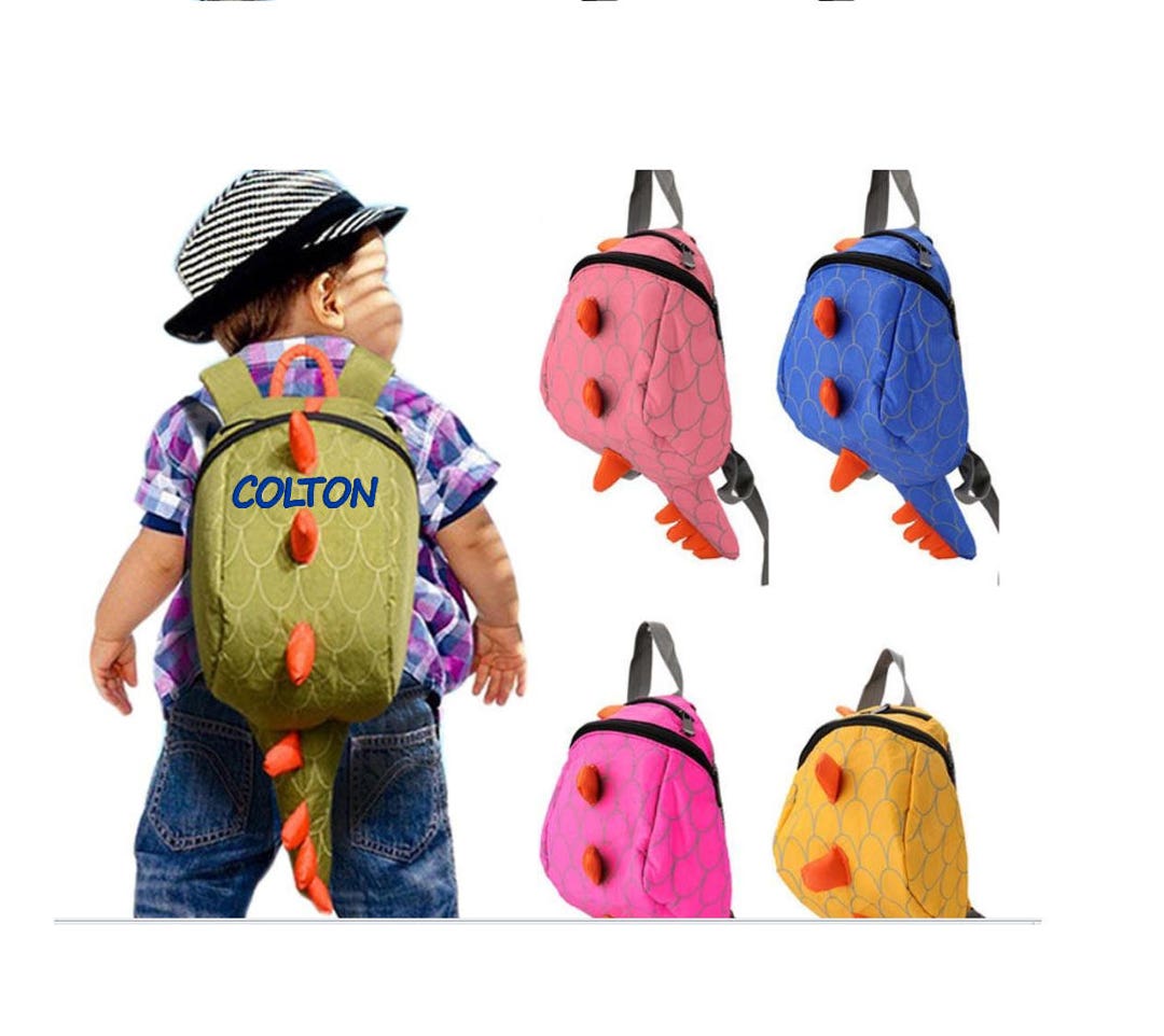 Custom Kids Backpack - Personalized Toddler Dinosaur Plane School Bag With Name