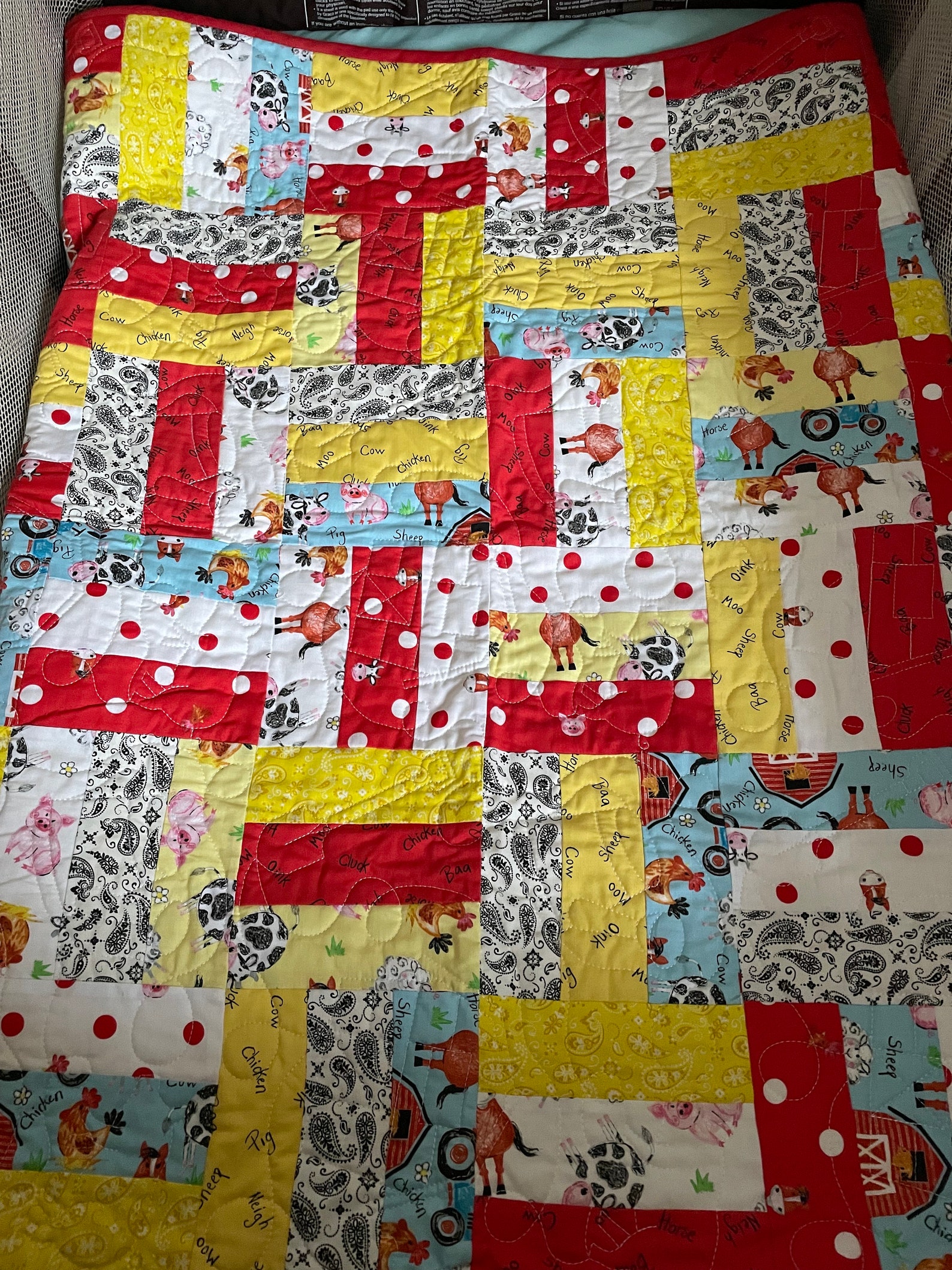 Farm Animal Fabric BTY Coloring on the Farm by Riley Blake Quilters ...