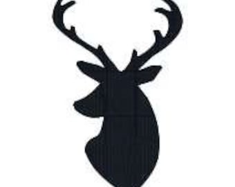 BUY 2, GET 1 FREE Deer Head Rack Silhouette - Hunting Season Machine Embroidery Design 4x4, 5x7, 6x10