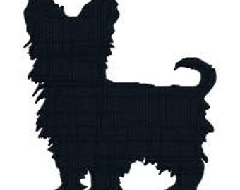 BUY 2 GET 1 FREE - Yorkshire Terrier Dog Breed Silhouette Machine Embroidery Design 4 Sizes Including Mini - 2", 3", 4", 5"