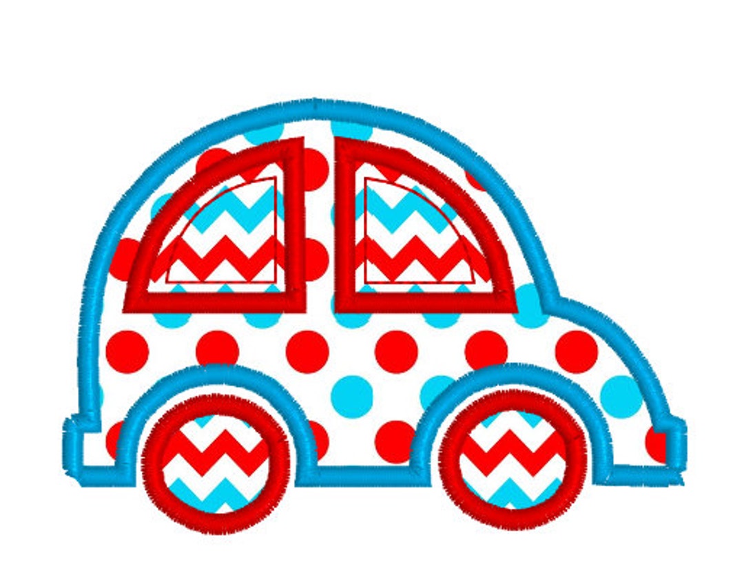 BUY 2, GET 1 FREE Cute Applique Car Machine Embroidery Design in 3