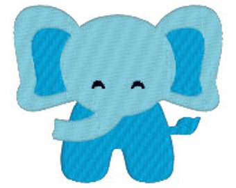 BUY2GET1FREE - 6 Sizes inclg. minis - 1", 2", 3", 4", 5x7", 6x10" Filled Cute Elephant Jungle Animal Machine Embroidery Design