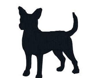 BUY 2 GET 1 FREE - Chihuahua dog silhouette machine embroidery design in 5 Sizes, including mini