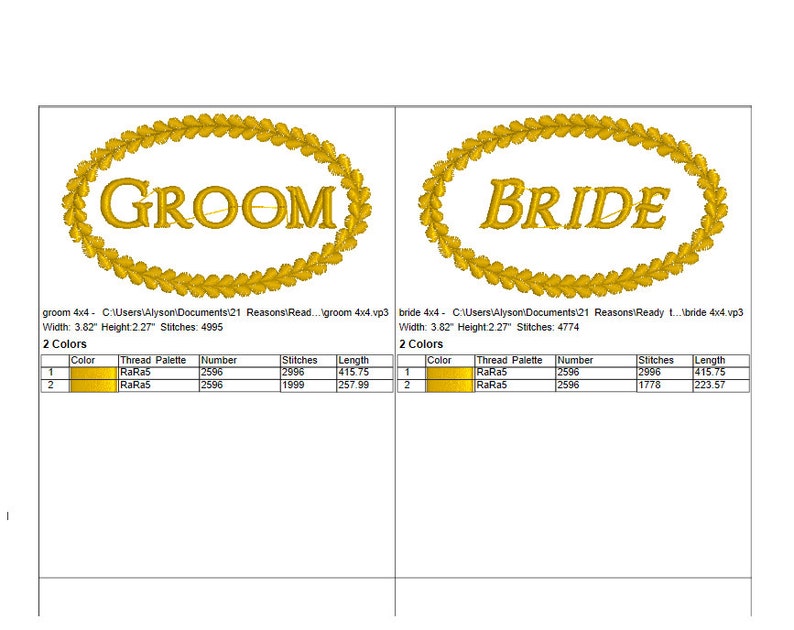 Heart Rope Oval Frame Bride and Groom Machine Embroidery Design 4x4 Set ...