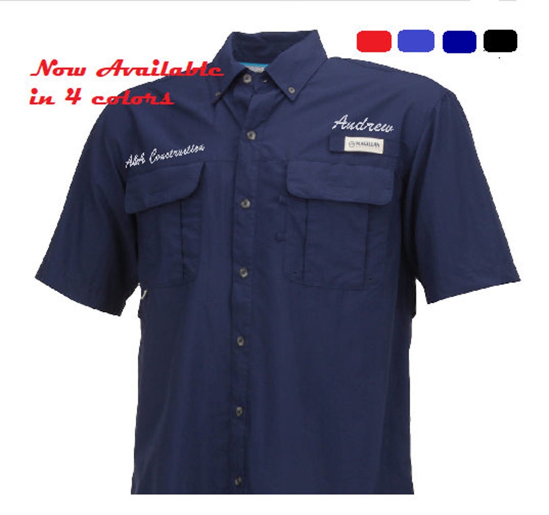 Custom Fishing Shirts 4 COLORS Custom Personalized With Embroidery Logo Company Name Employee Name Etsy