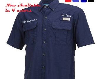 Custom Fishing Shirts - 4 COLORS -  Custom Personalized With Embroidery - Logo, Company Name, Employee Name