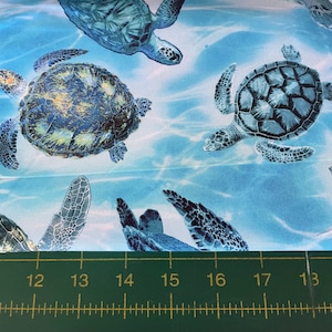 Sea Turtle Fabric 100% Cotton Premium Quilters Cotton Beach Bird Fabric