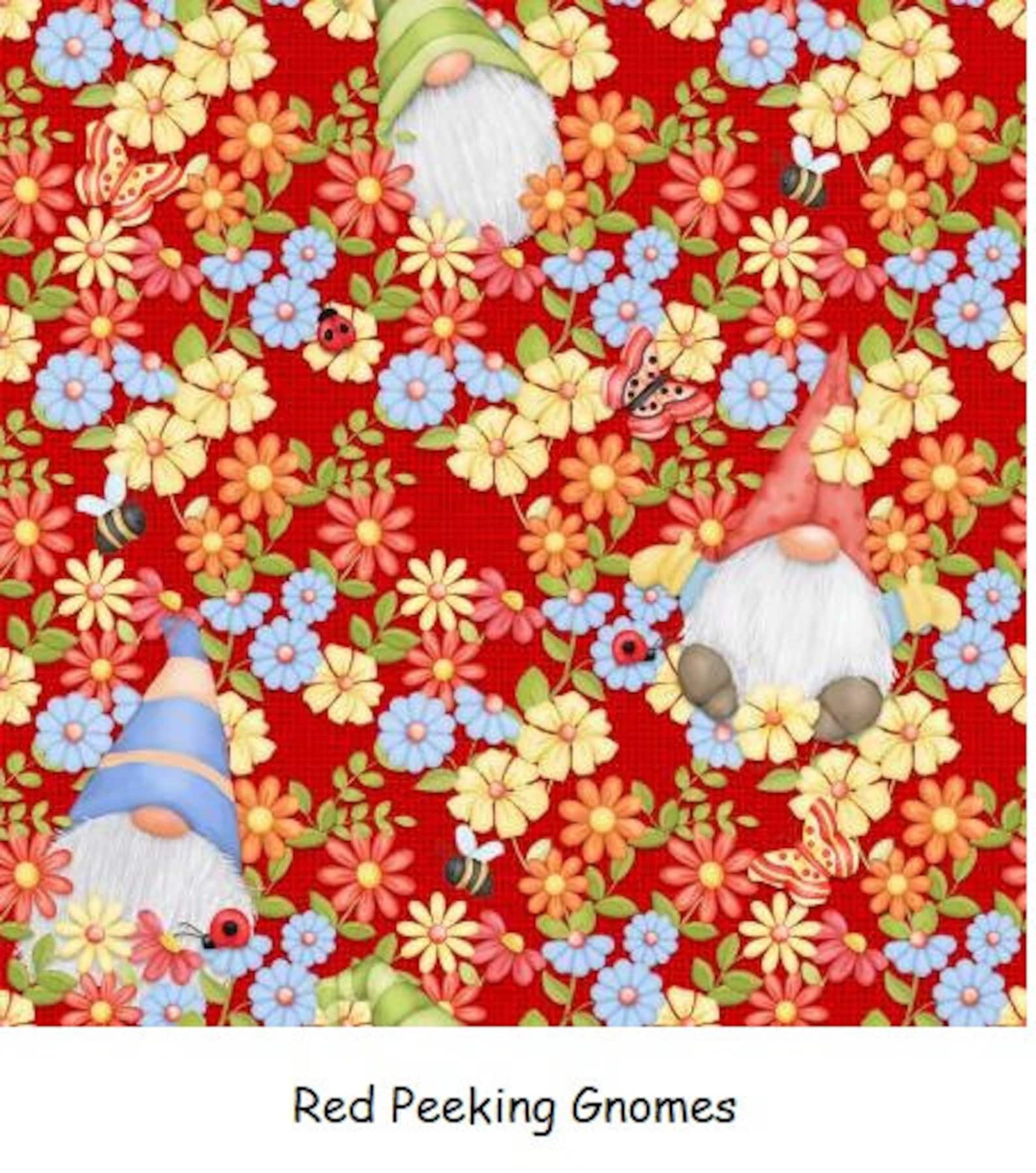 Garden Gnomes Fabric 100 Cotton Gnomes is Where Your Garden Etsy