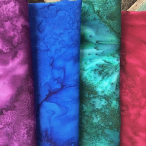Batik Fabric Fat Quarter Bundle 100% Cotton Jewel Tones