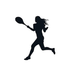 Achetez-en 2, obtenez-en 1 gratuit - femme joueuse de Tennis avec raquettes Silhouette Design de broderie Machine en 3 tailles - 4x4, 5 x 7, 6 x 10