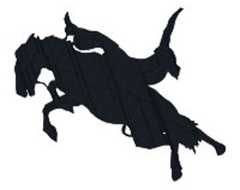 BUY 2, GET 1 FREE - Bucking Horse and Cowboy Silhouette Machine Embroidery Design