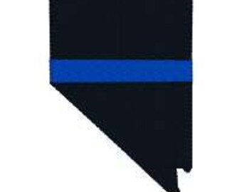 BUY 2 GET 1 FREE - 2", 3", 4", 5" Nevada Thin Blue Line Machine Embroidery Design - Blue Lives Matter Law Enforcement Love