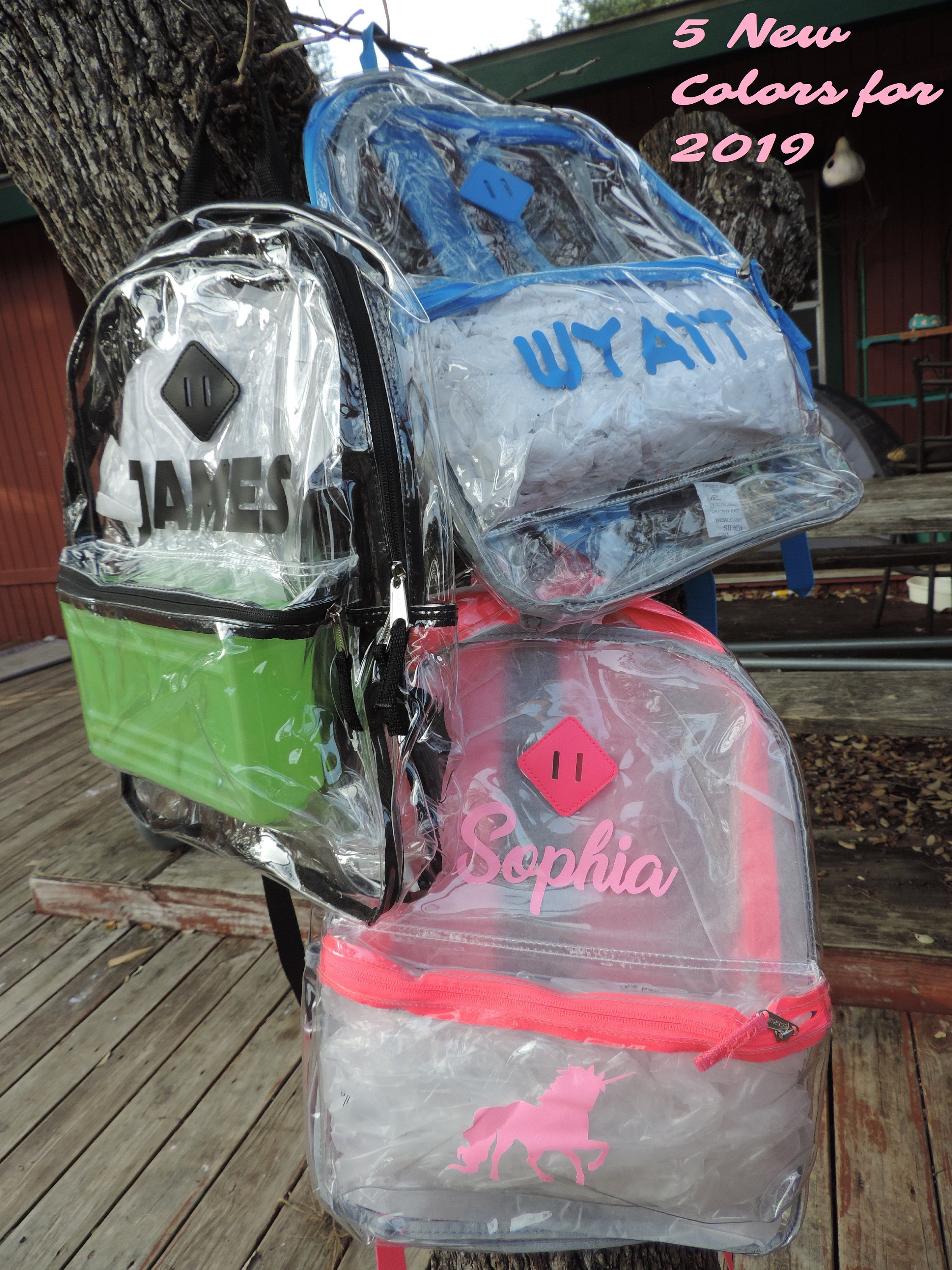 clear backpack personalized