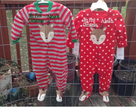 my first christmas baby pajamas
