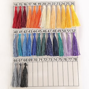 Bookmark Tassels 60 Colors Wholesale 10/20/100 Silk Tassels 5 long 3 tassel with 2 inch hanging loop diy craft supplies Active image 3