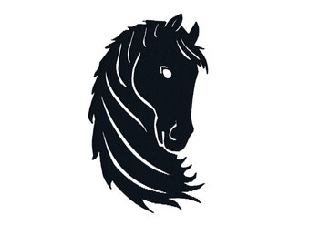 BUY 2, GET 1 FREE - Horse Cutout Silhouette Filled Machine Embroidery Design in 3 Sizes - 4x4, 5x7, 6x10