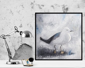 Oiseau n°13 original. Peinture à l'huile. Images d’oiseaux Œuvre d’art abstraite Art original Décoration murale Art contemporain