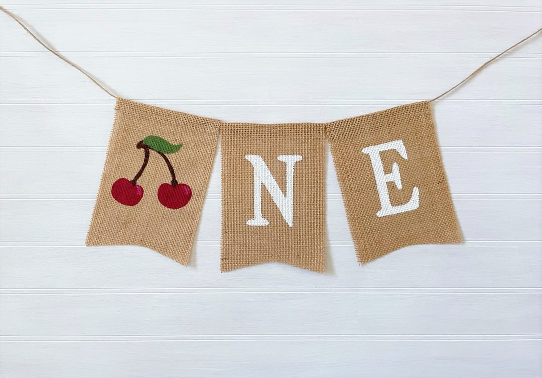 Cherry One Banner, Cherry 1st Birthday, 1st Birthday Decor, Cherry ...
