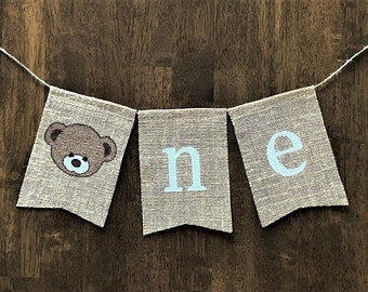 Teddy Bear One Banner, Teddy Bear 1st Birthday, Teddy Bear Highchair Banner, Teddy Bear Birthday Decor, Teddy Bear Banner,Beary 1st Birthday