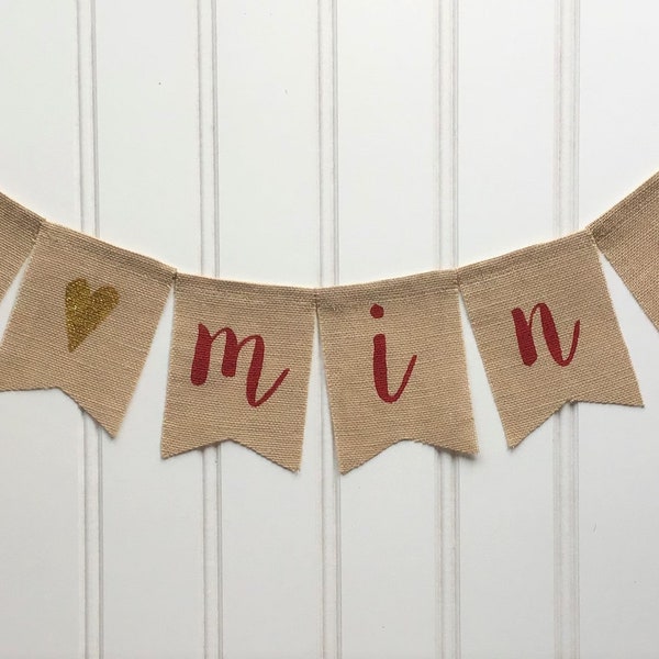 Be Mine Banner, Be Mine Burlap Banner, Valentines Day Banner, Heart Banner, Valentine Decor, Valentine Burlap Banner,, Heart Banner