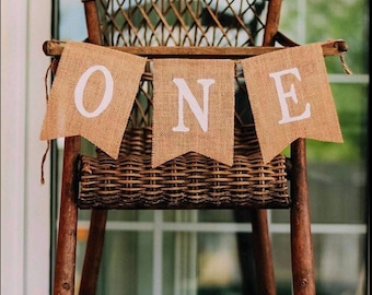 1st Birthday Banner, One Burlap Banner, One Banner, Birthday Banner, Highchair Banner, 1st Birthday, One Highchair Banner, Burlap Banner
