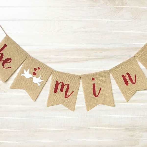 Valentine Burlap Banner, Be Mine Burlap Banner, Valentine Banner, Valentine Decor, Be Mine Banner, Lovebirds Banner,Hearts Banner