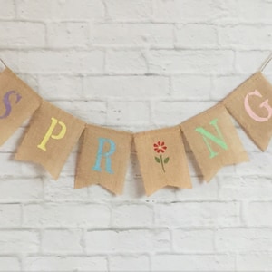 Spring Burlap Banner, Spring Decor, Spring Garland/Bunting, Spring Banner, Easter Banner, Easter Decor, Garden Decor