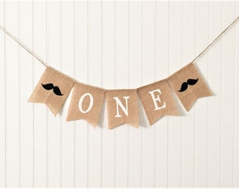 One Burlap Banner,First Birthday Banner,Highchair Banner,Mustache Burlap Banner,1st Birthday Burlap Banner,Mr Wonderful Banner, One Banner