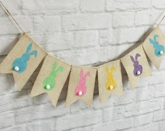 Easter Burlap Banner, Easter Bunny Banner, Easter Bunny Burlap Banner, Rustic Easter Banner, Easter Banner, Easter Decor,Carrot/Bunny Banner