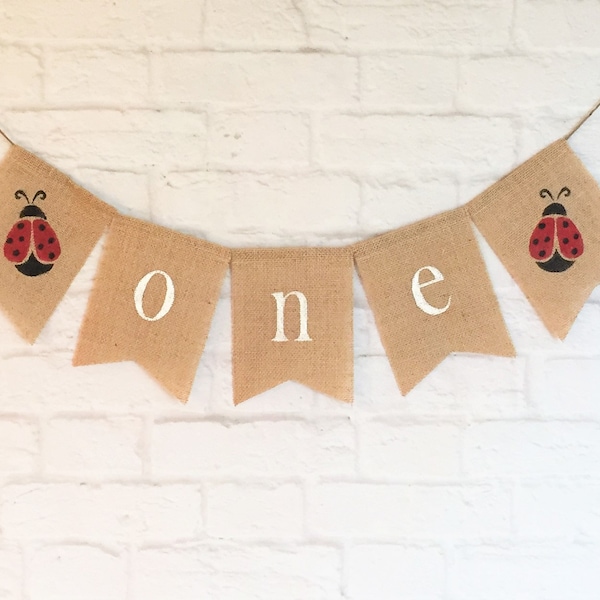 First Birthday Banner,High Chair Banner,Ladybug Banner,1st Birthday Bunting/Garland, Cake Smash Banner, Birthday Party Decor, Photo Prop