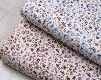 19.50 EUR/meter | Cotton jersey | Mini Flowers | Flowers | ecru | old pink | blue | Millefleur | Scattered flowers | Sold by the meter | Swafing