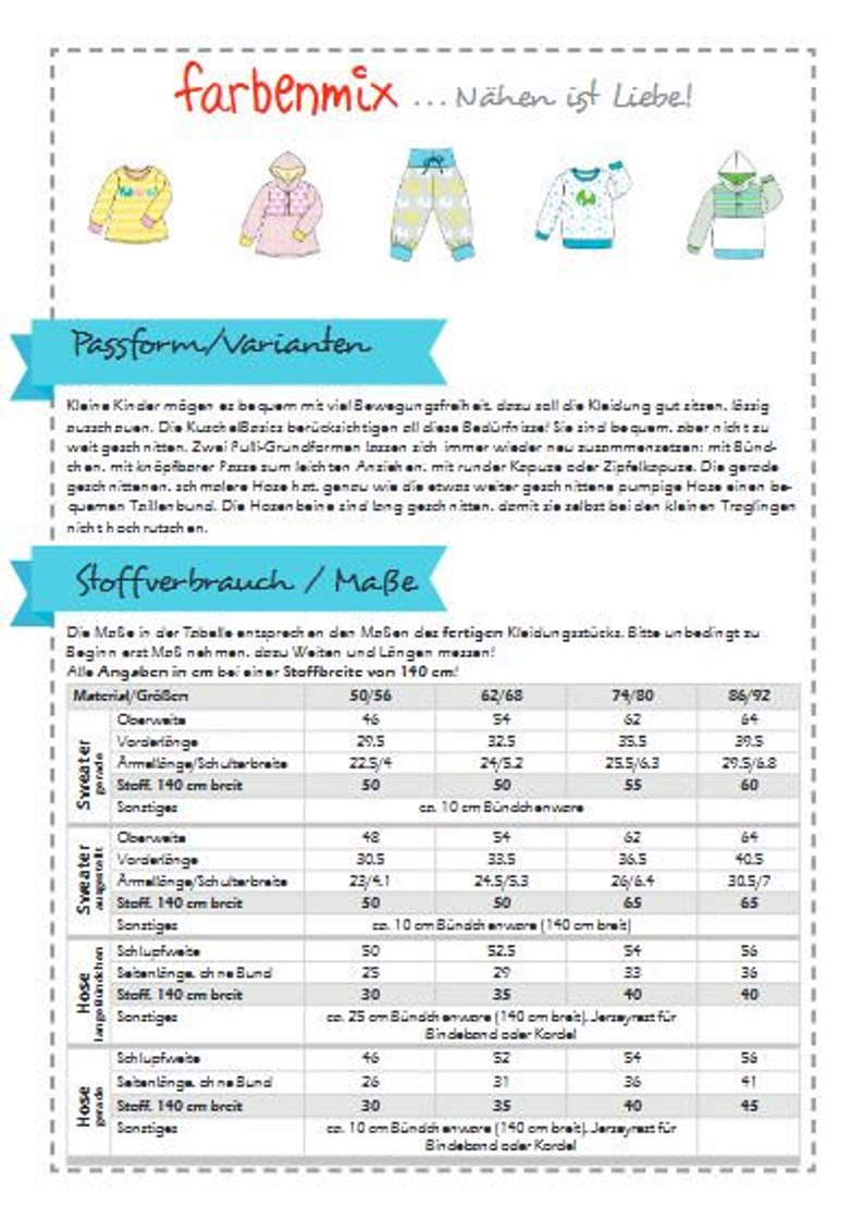 Schnittmuster Kinder: Kuschelbasics Zwergenverpackung Baby-Kollektion Bild 2