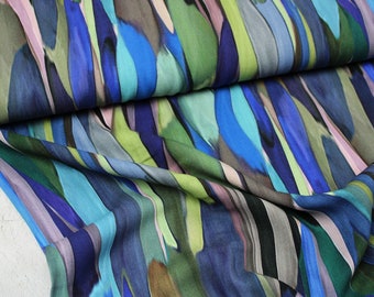 25,20 EUR/meter viscose crepe fabric, blouse fabric - heather lines colorful