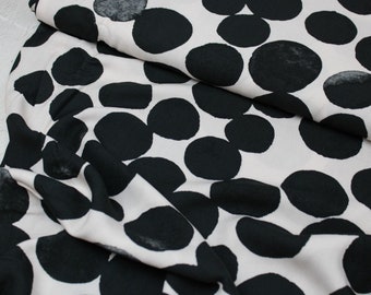 22.90 EUR/meter viscose fabric, blouse fabric - Flavia circles black/ecru