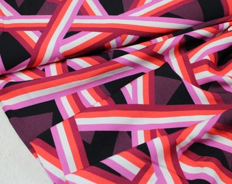 15.90 EUR/meter viscose fabric, CRISSCROSS red/purple Thorsten Berger - blouse fabric