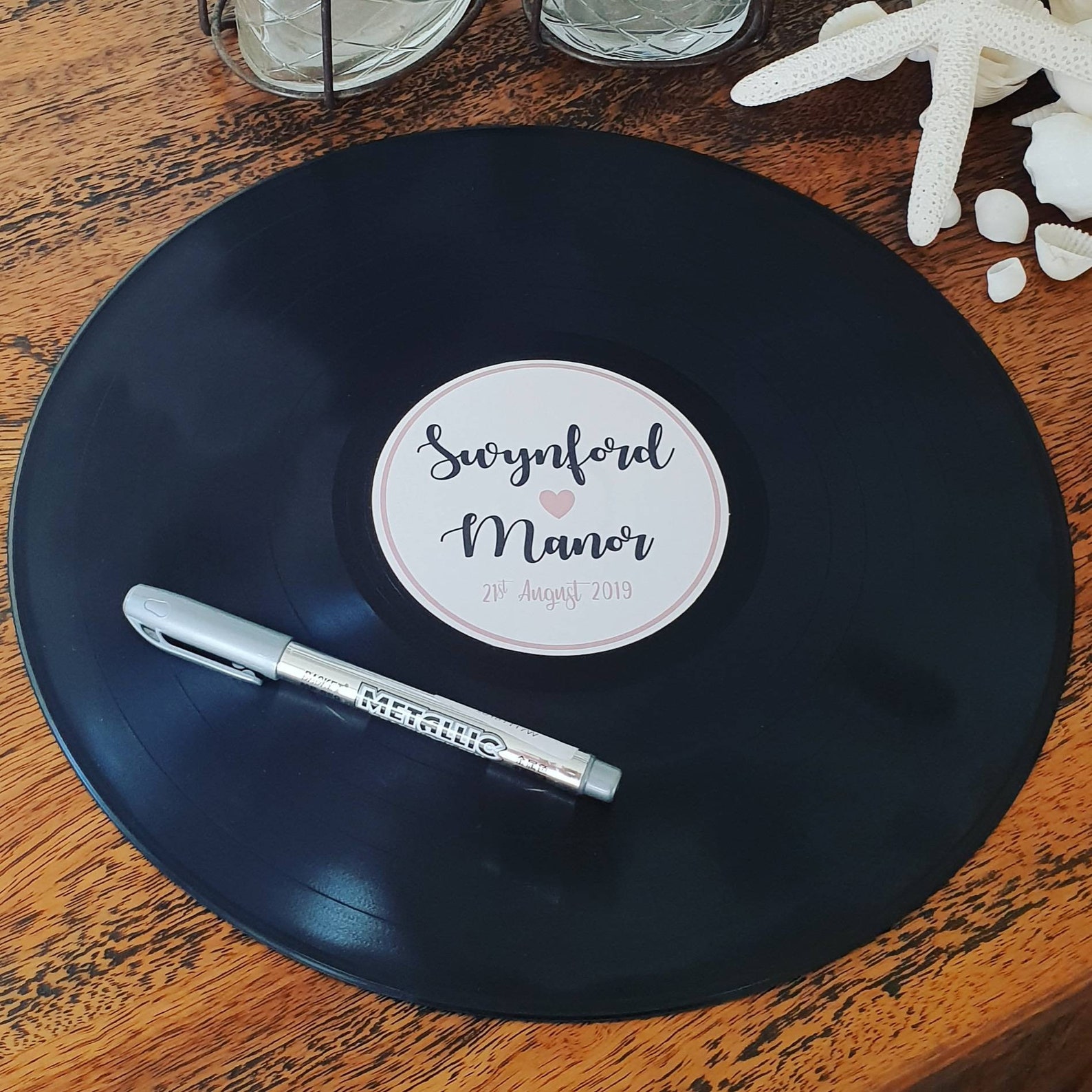 CUSTOM Vinyl Record Label Wedding Invitation Table Decoration | Etsy