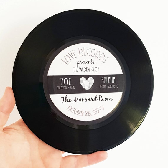 Vinyl Record Label Wedding Invitation Table Theme 50 S Etsy